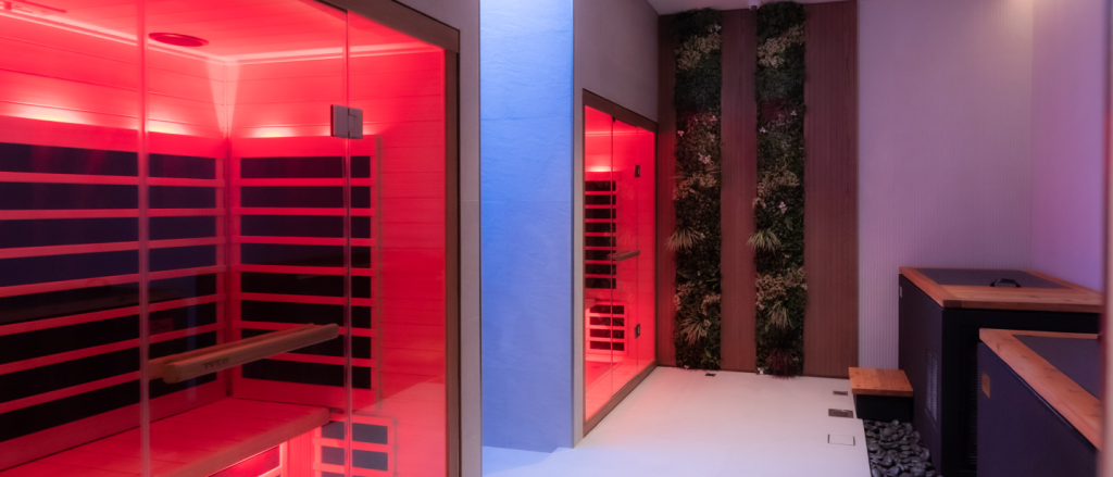 embody fitness's interior with infrared sauna